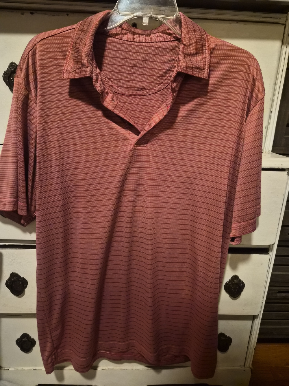 Arnold Palmer Men’s XL Red Striped Performance Golf Polo